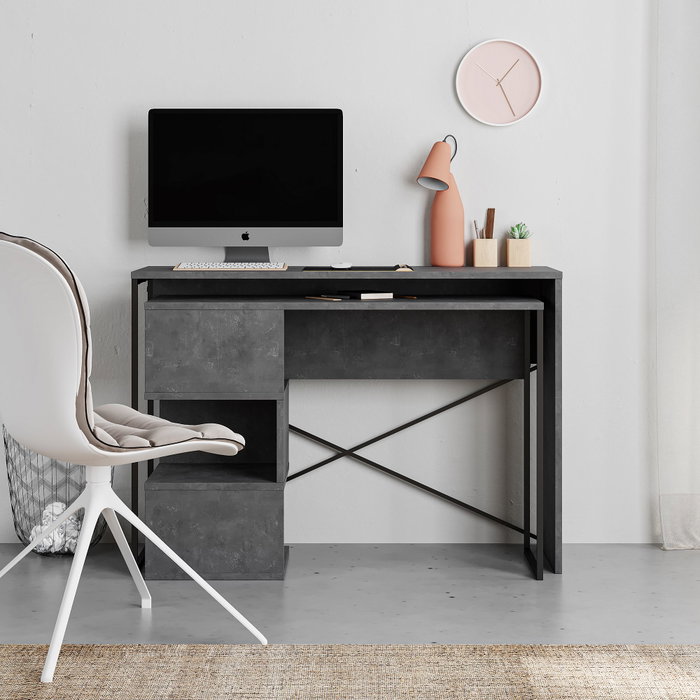 Hanah Home Escritorio de Estudio Gris Retro